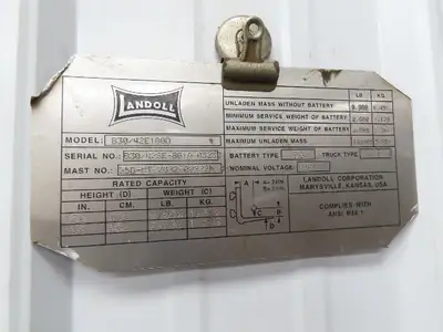 Landoll B30/42E180D Forklift Brake Pedal & Master Cylinder Assembly Cut Cord