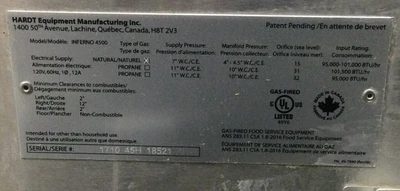 167-0091 Hardt 4500 Inferno Double Stack Natural Gas Rotisserie Oven
