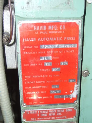 Havir Straight Side 25 Ton
