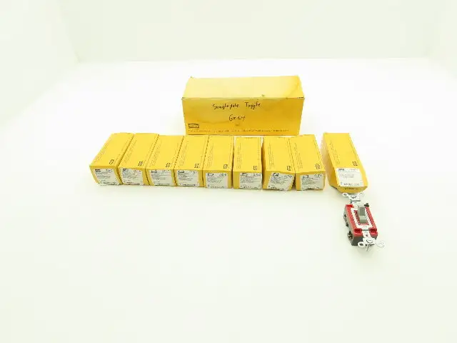 Hubbell CS1221GY Switch Gray 1Ph 120/277VAC 20A Lot of 9