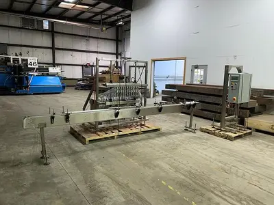 USED APEX FILLING SYSTEMS POF-12 12 SPOUT PRESSURE LIQUID FILLER