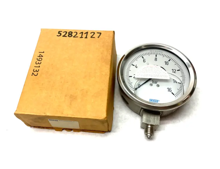 Used WIKA PRESSURE GAUGE: 4" DIAL, 0 TO 16 PSI, 1/4" THREAD, BSPP, BTM MOUN Misc Industrial Equipment | Maverick Industrial Sales #1106221