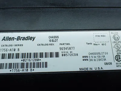 Used ALLENBRADLEY 1756A10 PLC Chassis Ohio US | HGR 24 #904408