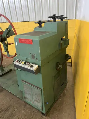 4.7" X .040" BRUDERER MODEL #12120B 19 ROLL PRECISION LEVELER & DOUBLE END UNCOILER: STOCK 13024