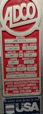 Used 2016 ADCO 16B-L80PW Misc Electrical & Power Parts | ND Industrial Surplus #1217034