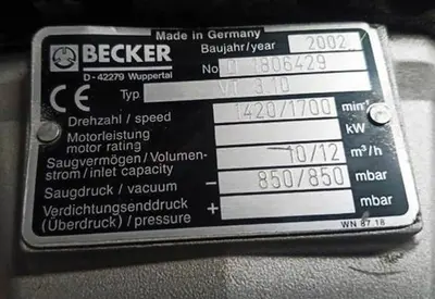 Becker model VT.310 vacuum pump