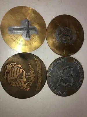 3444-700 Assorted Group Lot of 50 Antique Mixed Master Brocading Templates – Steel, Bronze and Brass Material
