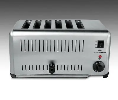 Commercial Portable Electric 6-slice Bread Toaster Machine Stainless Steel 220V