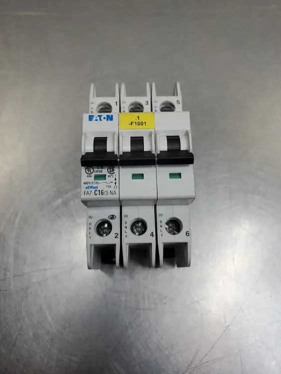 Used Eaton FAZ-C16/3-NA Circuit Breaker, 16A, 3P, 480Y/277VAC Circuit Breakers South Carolina US | Palmetto Automation #1150415