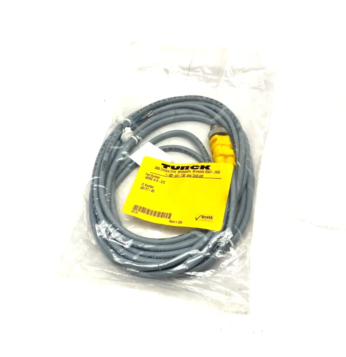 New | in-Stock Turck Splitter Junction Cordset M12 4-Pin to Dual Pigtail Bus Bars & Plugs Michigan US | Maverick Industrial Sales #1483166