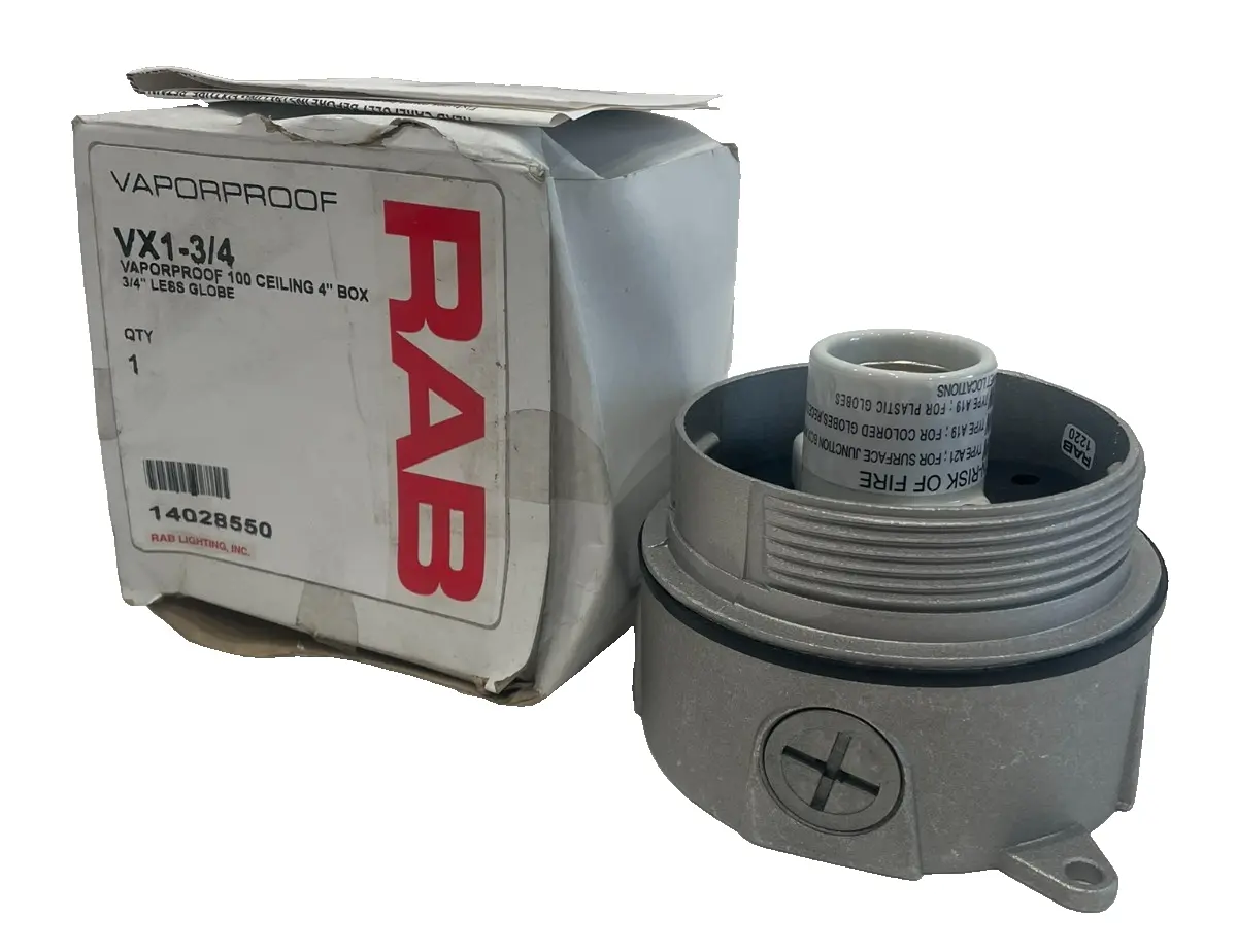 NEW RAB VX1-3/4 VAPORPROOF 100 CEILING 4" BOX VX134