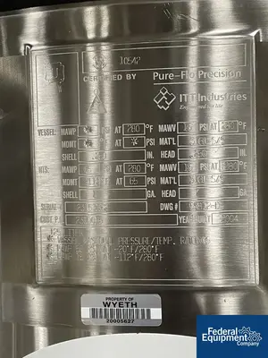 USED ITT 125 Liter Integrated Biosystems Cryovessel, 316L S/S, 50/65#