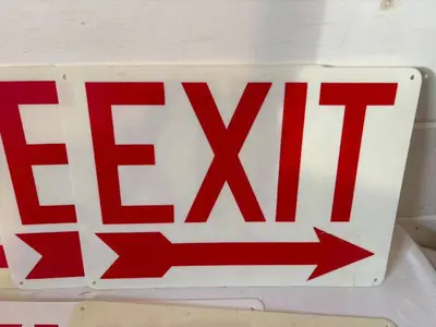 6 Plastic EXIT Signs with and without arrows