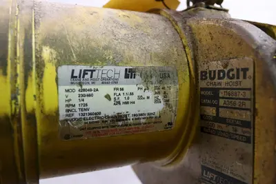 500 LB BUDGIT ELECTRIC POWERED CHAIN HOIST MODEL #116887-3: STOCK #11979