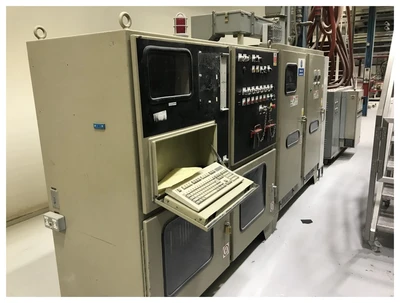 40" Brown model B4042 thermoforming line with , B4042 former and T340 trim press. New 1996