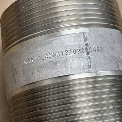 Lot Of (3)M304/L40 3"x 3 1/2" Long Threaded Ends  Stainless Steel Pipe Nipple