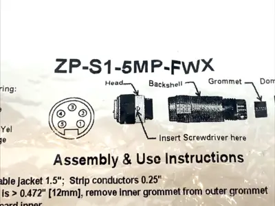 NEW AUTOMATIONDIRECT ZIPPORT 5-PIN FIELD WIREABLE CONNECTOR 7/8"-16