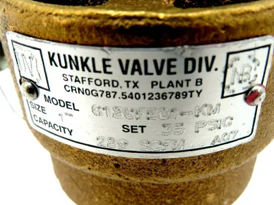 NEW KUNKLE VALVE 6186FE01-KM PRESSURE RELIEF VALVE 6186FE01KM