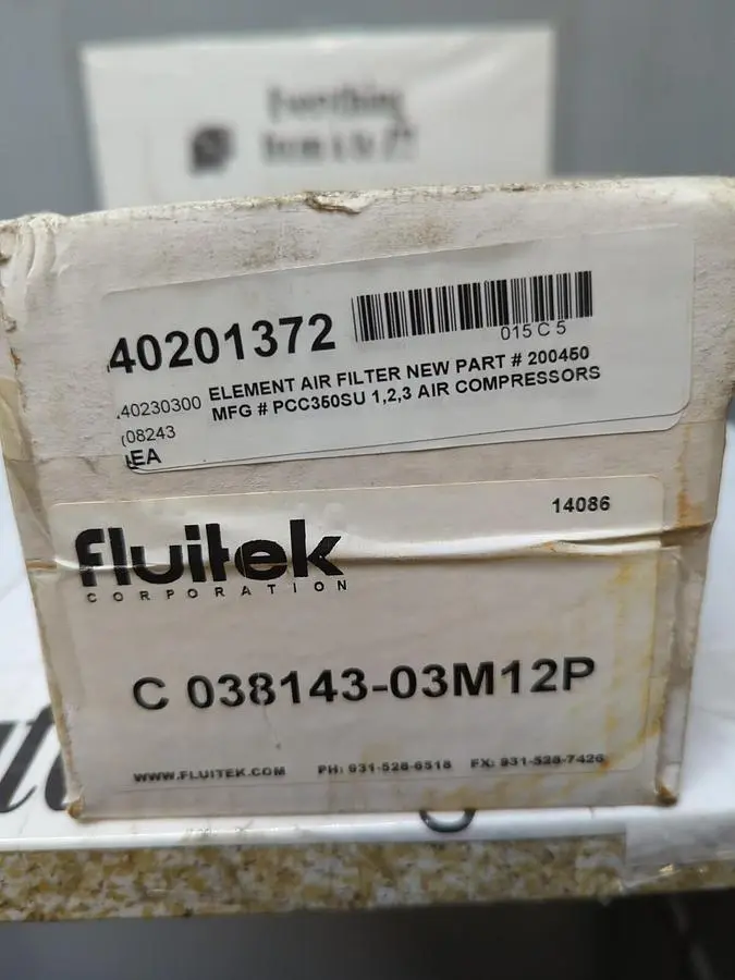 New | in-Stock FLUITEK C 038143-03M12P Filters Ohio US | Surplus Asset Holdings #1236917