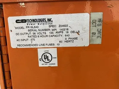 USED 2001 C&D TECHNOLOGIES FR18L640