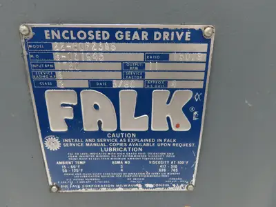 Falk 22-60FZ3AS Inline Gearbox 160.9 Reducer 2Hp 11 RPM Output w/Motor Mount