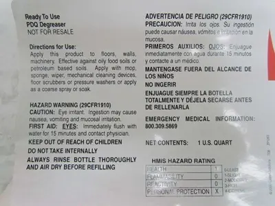 Nuance Solutions PDQ Degreaser Concentrate For Use In PDQ Dispensing System