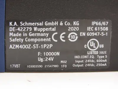 Schmersal AZM400Z-ST-1P2P Solenoid Interlock Safety Switch Electronic RFID