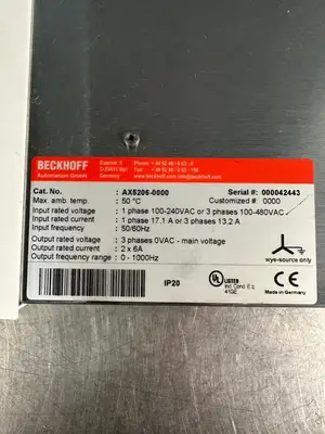 Beckhoff AX5206-0000 Servo Drive AX52060000 Servo Drive (10.5.2)