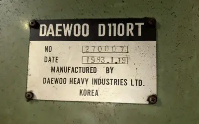 Used 1983 DAEWOO D110RT Horizontal Table Type Boring Mills Ohio US | G-2000, Inc. #1228725