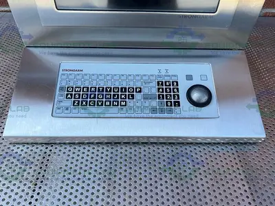 USED STRONGARM 191 INDUSTRIAL MONITOR 19" W/ STRONGARM MEMBRANE KEYBOARD, TRACKBALL