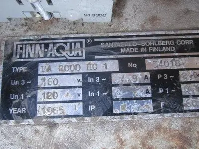 USED SANTASALO-SOHLBERG CORP. FINN-AQUA 2000 HC1