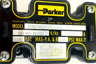 NEW PARKER D1VHW4CNYCF6 SOLENOID VALVE 120/110V 60/50HZ