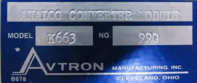 USED AVTRON K663 ANALOG CONVERTER MODULE