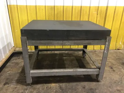 36" x 48" x 5.75" COLLINS MICROFLAT BLACK SURFACE PLATE GRANITE TABLE: STOCK #18002