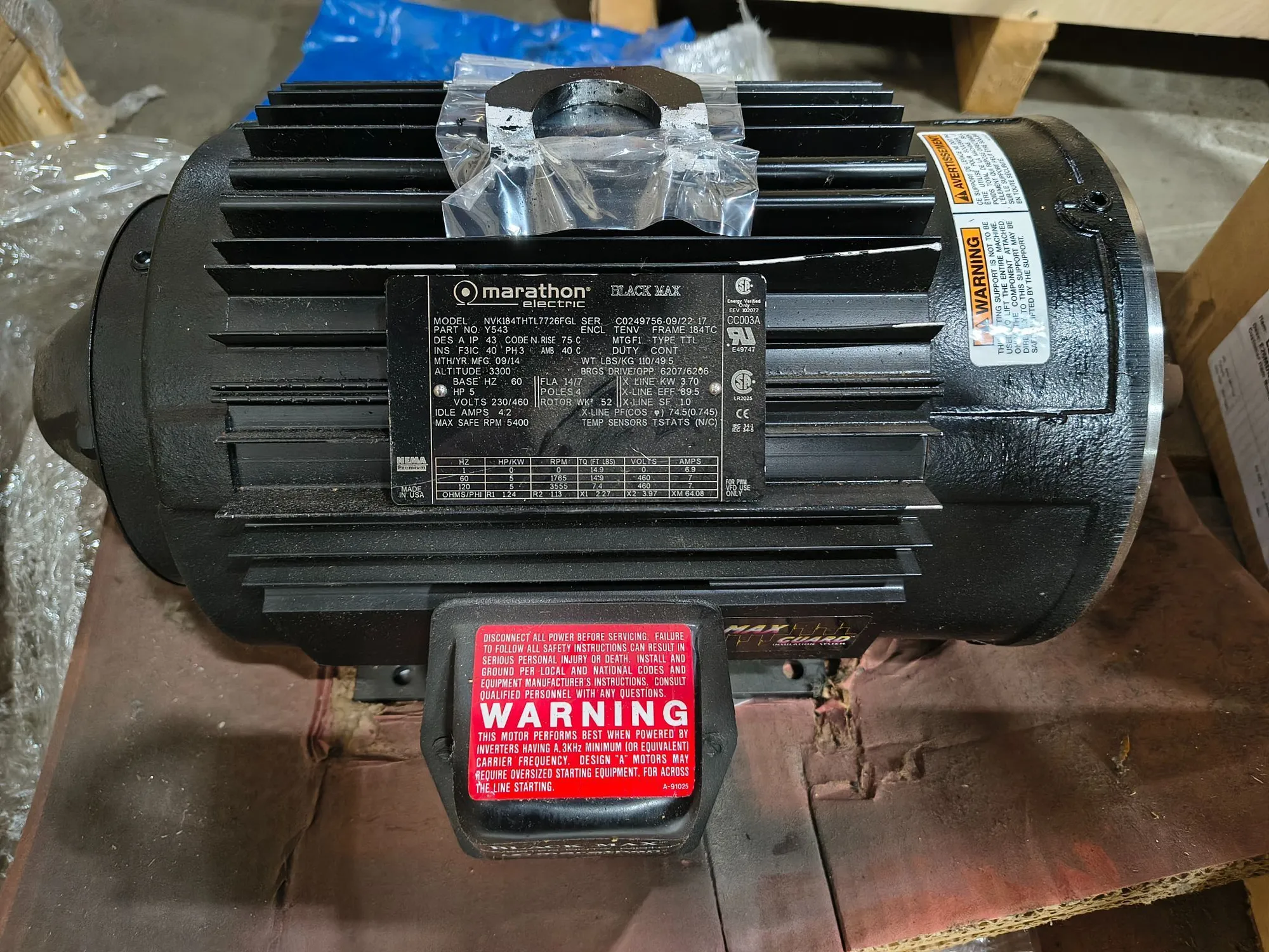 USED Marathon Electric NVK184THTL7726FGL