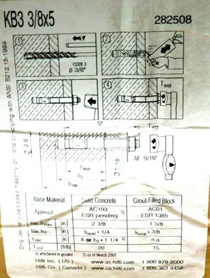 47 NEW HILTI KB3 3/8×5 EXPANSION ANCHORS 282508