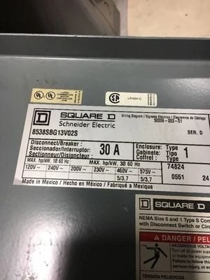 USED Square D 8538SBG13V02S