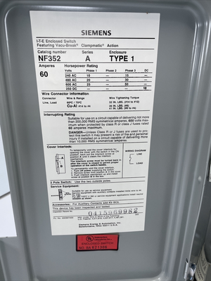 New | in-Stock Siemens NF-352 Switchgears California US | Davliegogo LLC #1705819