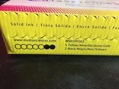 LOT OF 4 MEDIA SCIENCES INK MS850Y5K2 SOLID INK