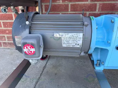 USED SPX WAUKESHA CHERRY-BURRELL 130 U2 ROTARY LOBE PUMP MFG 2016, 3"  W/ 10 HP MOTOR