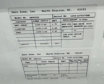 119-0062 Zero Zone Remote Hybrid 20 Door Cooler and Freezer Run
