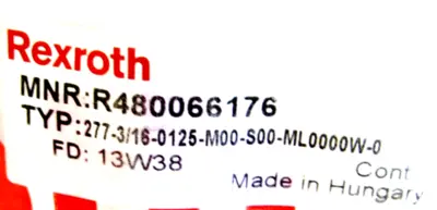 NEW REXROTH R480066176 277-3/16-0125-M00-S00-ML0000W-0