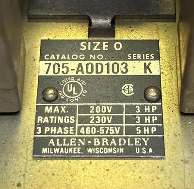 Used ALLEN-BRADLEY 705-AOD103 Starters | Surplus Asset Holdings #1205220