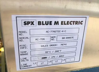 SPX BLUE M ELECTRIC AC-7702TDC-4-C OVEN
