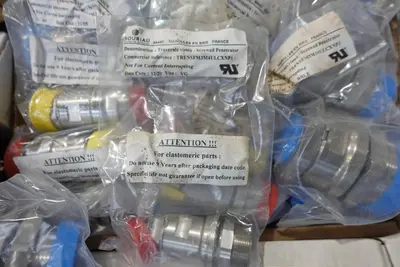 4 PALLETS OF ASSORTED ELECTRICAL PLUGS, FITTINGS, CONNECTORS, AND TERMINAL BLOCKS