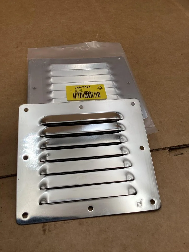 Haas Stainless Grill Vent 348-7321 5”X 5” 481390; 8 hole -NOS