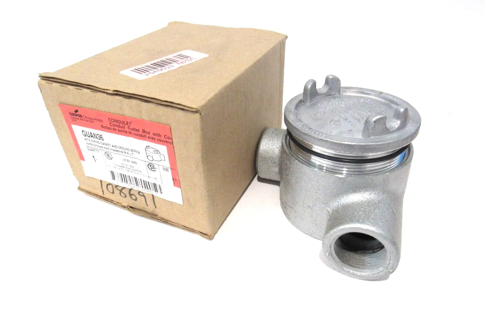 NEW EATON CROUSE HINDS GUAN36 OUTLET BOX 1"