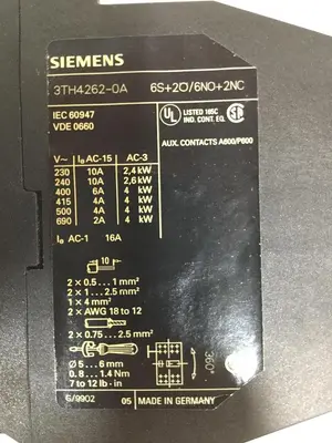 Used SIEMENS 3TH4262-0A PLC Contactors | Ideal Machinery #619935