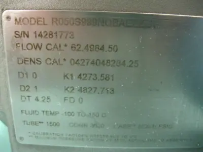 USED Micro Motion R050S999NQBAEZZZX
