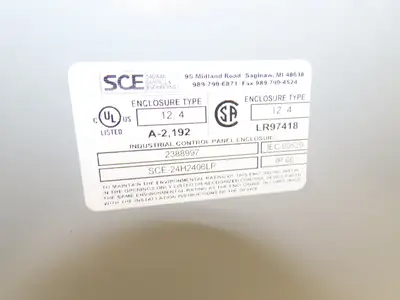 Saginaw SCE-24H2406LP Electrical Enclosure Cabinet 24"x24"x6" Backplate